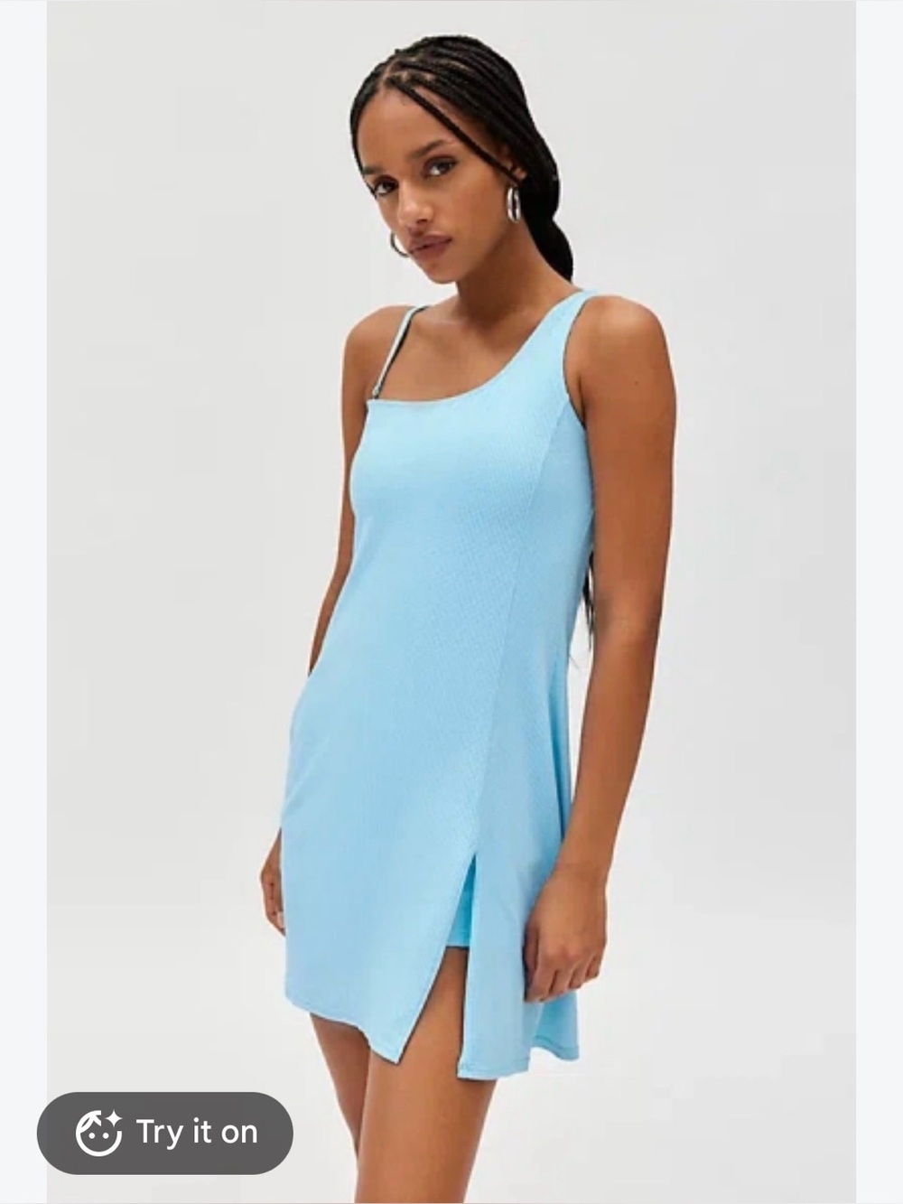 Beach Riot Sky Blue One-Shoulder Skort Mini Dress